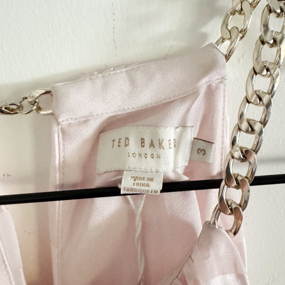 NWT Ted Baker Pink Sasski Pleated Maxi Dress 3/L - Picture 5 of 10